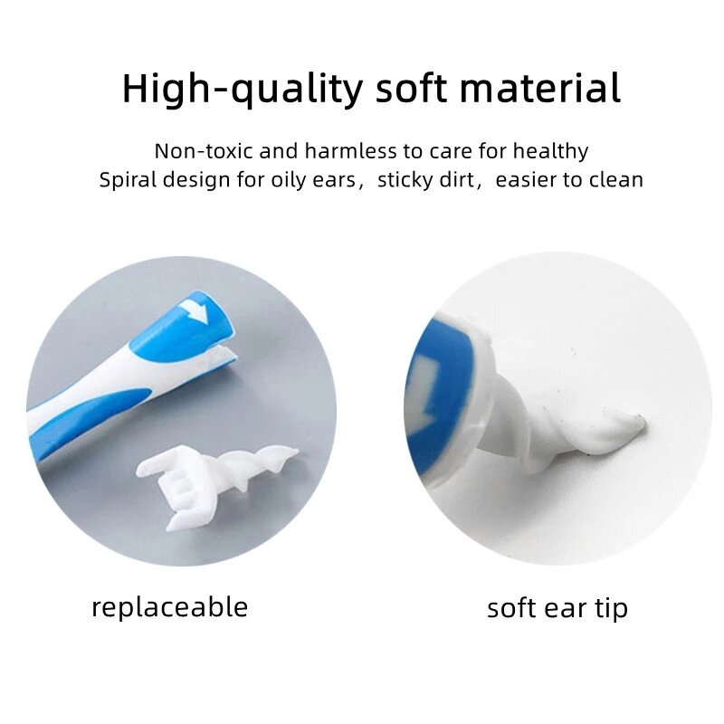 16 pçs orelha mais limpo kit de limpeza de cera de orelha espiral silicone ferramentas de limpeza para a beleza da orelha saúde orelha pick earwax remoção ferramenta