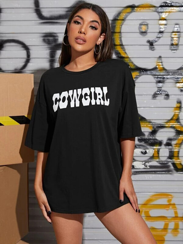 Cow Girl Graphic Tee 70s 80S Vintage boho Style Cool Grunge Harajuku Hipster Casual Funny Unisex Women T-Shirt Female Tops