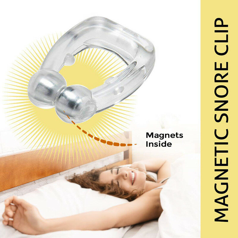 Silicone Magnetic Anti Snore Stop Snoring Nose Clip Sleep Tray Sleep Aid Apnea Guard Night Device with Case Anti Ronco 1/2/4PCS