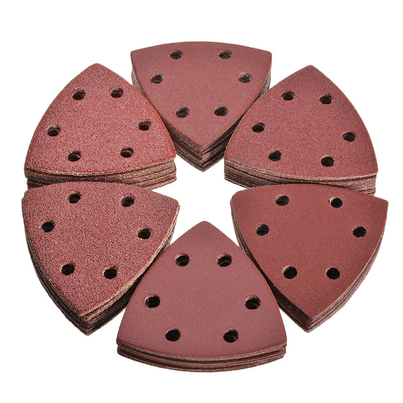 50Pcs Sanding Disc 40-240 Grit 6 Holes 93mm Triangle Delta Sanding Paper Hook Loop Sandpaper Disc Abrasive Tools Sandpaper