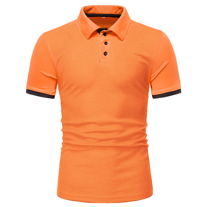 Summer Men's Simple Style Short Sleeve Polo Shirt Thin Top