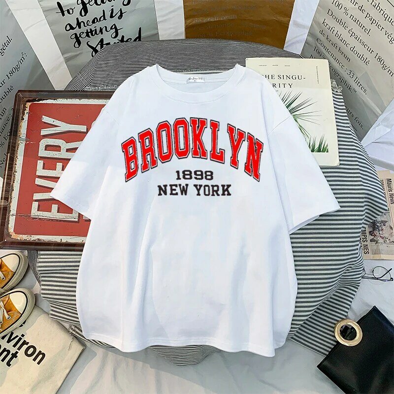 Women's T-Shirts NEW YORK Letter Print T-Shirts Streetwear Tops Casual Fashion Aesthetic Women's T-Shirts