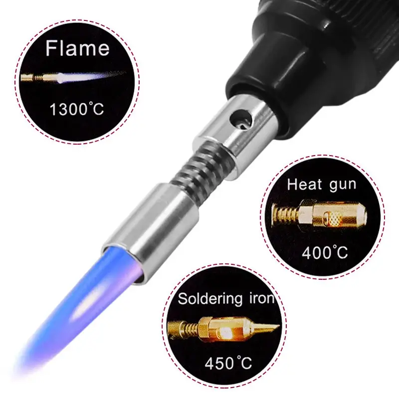 1300 Celsius Butaan 4 In 1 Draagbare Soldeerbout Kit Welding Pen Brander Blow Torch Gas Soldeerbout Cordless Butaan tip Tool
