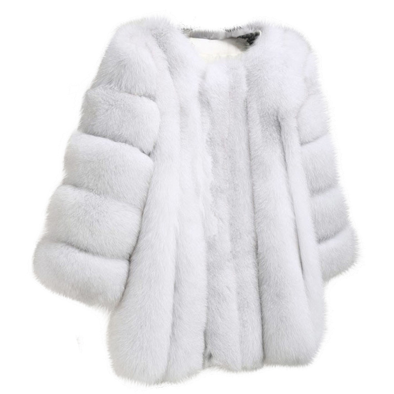 Cappotto in pelliccia di volpe sintetica da donna giacca a maniche lunghe in pelliccia di media lunghezza 2022 nuova giacca Streetwear invernale di moda elegante per donna