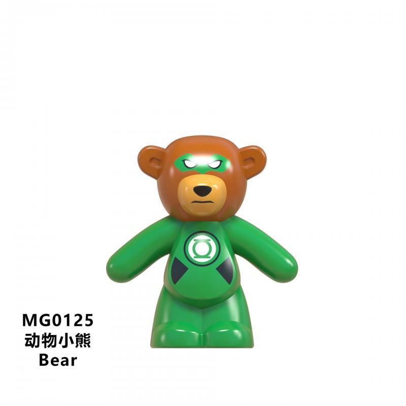 MG0117-0130หมีชุดประกอบอาคารบล็อกอุปกรณ์เสริมฉากสัตว์ของเล่นมินิบล็อกรูปของเล่นเครื่องประดับ