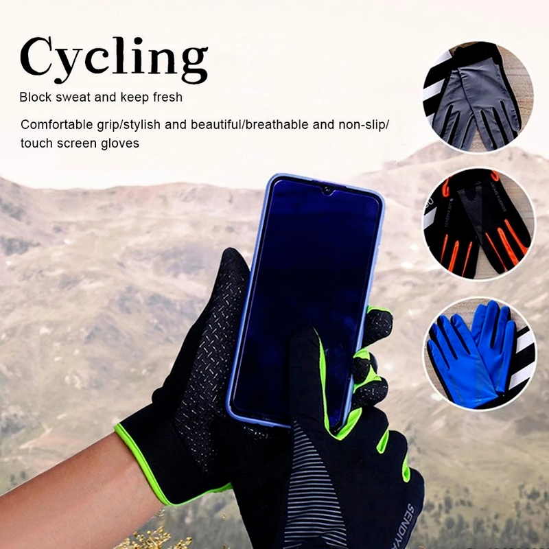 ผู้ชายถุงมือปั่นจักรยาน Full Finger Touch Screen รถจักรยานยนต์จักรยานเสือภูเขาถุงมือ Training Gym ถุงมือกลางแจ้ง...