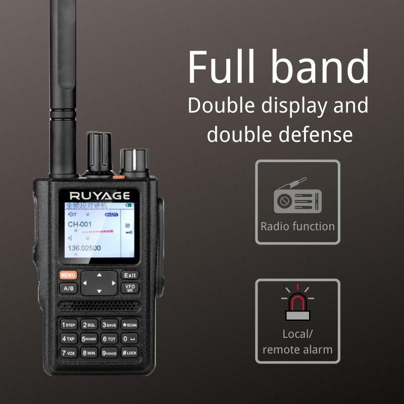 Ruyage uvq4 toda banda receptor de rádio dupla banda longa distância walkie talkie alta potência rádio em dois sentidos transmissor transceptor fm