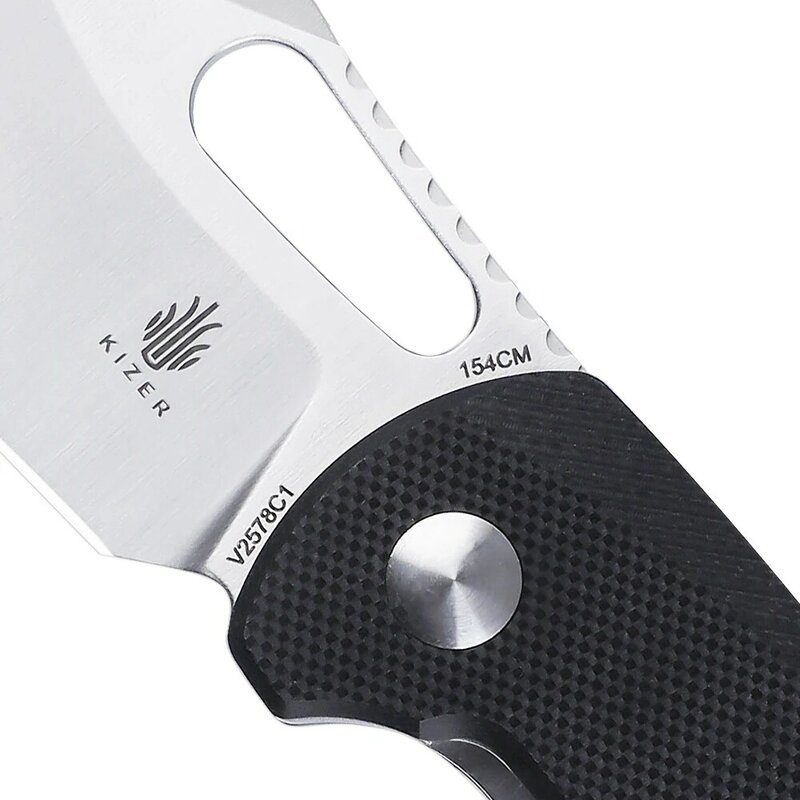 Карманные ножи Kizer V2578C1/C2 Urban Bowie для повседневного использования, G10 ручка из микрокарты, пирсинг Bowie, 154 см, стальной маленький складной нож, г...