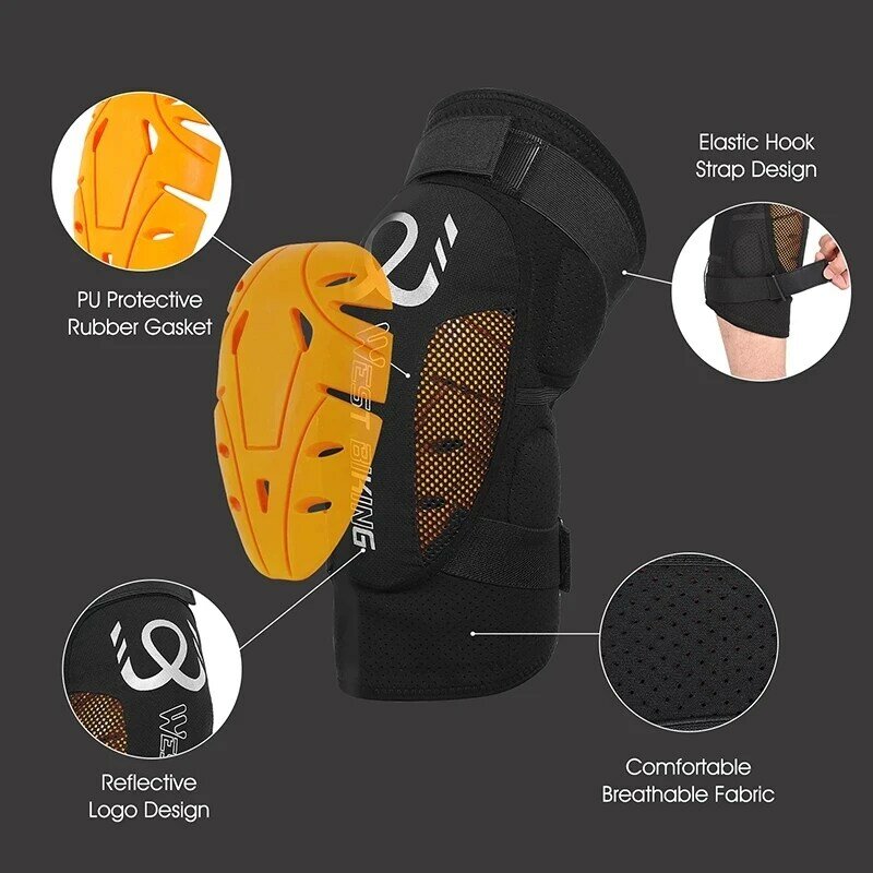 Ginocchiere protettive per ciclismo con imbottitura in gomma PU riempimento fisico ginocchiere per il supporto del tendine del ginocchio di sicurezza sportiva da basket