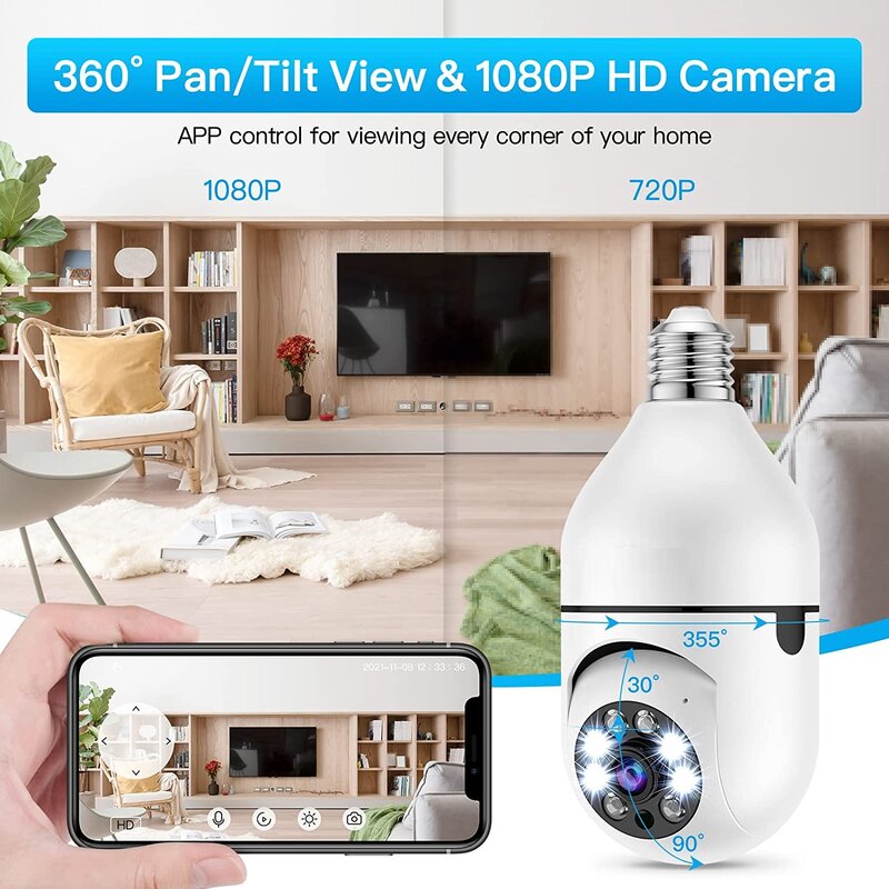 Беспроводная Wi-Fi камера видеонаблюдения 1080P ночное видение автоматическое отслеживание движения IP-видеокамера вращение на 360 ° видеоняня б...