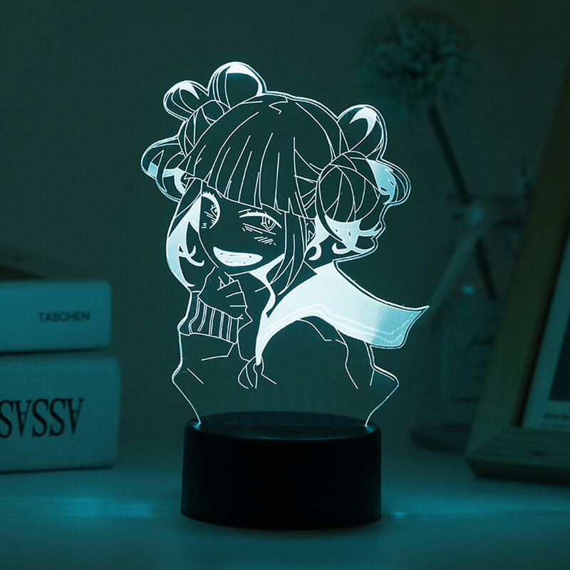 Più nuovo My Hero Academia Himiko Toga 3D Anime lampada Shoto Todoroki tavolo acrilico luci notturne per la decorazione della camera da letto regalo del fumetto