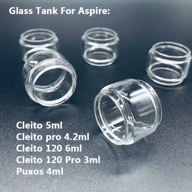 Bubble Glass Tubes for Aspire Cleito 5ml Cleito Pro 120 Puxos 4ml Nautilus X X30 Skyline RTA Glass Tank Replacement Glass 5PCS