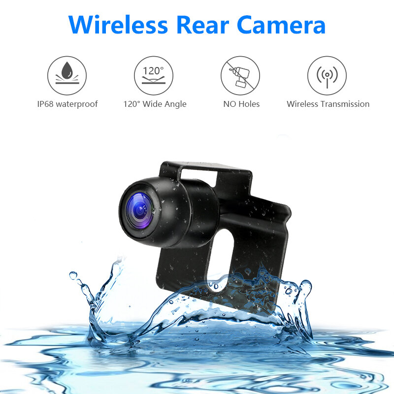 Wireless Reversing Camera 4.3'' Monitor IP68 Waterproof Backup Camera Stable Signal Reverse Camera Kit Car Rear View Camera