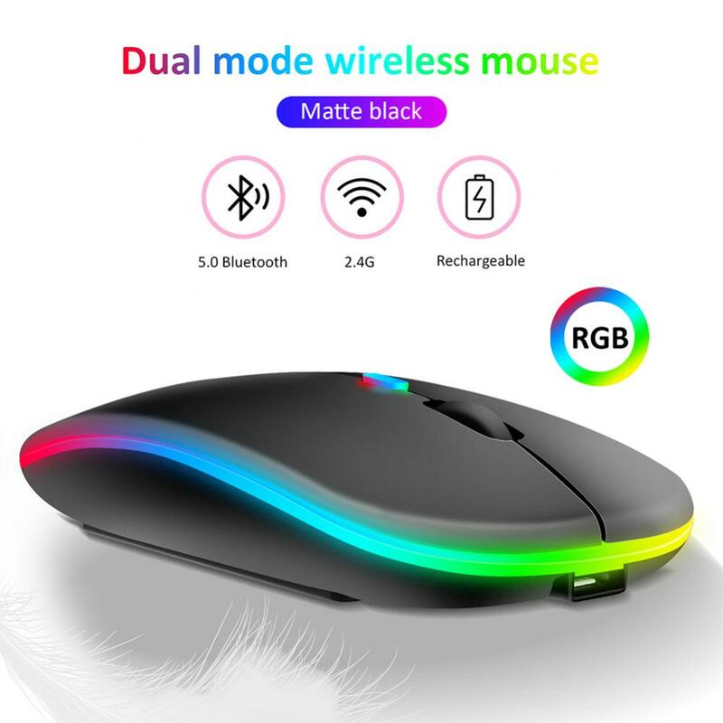 RYRA 2,4G Drahtlose Maus Stille Wiederaufladbare Drahtlose Maus 1600dpi Für Laptop Ergonomische Design Wireless Gamer Maus PC Büro