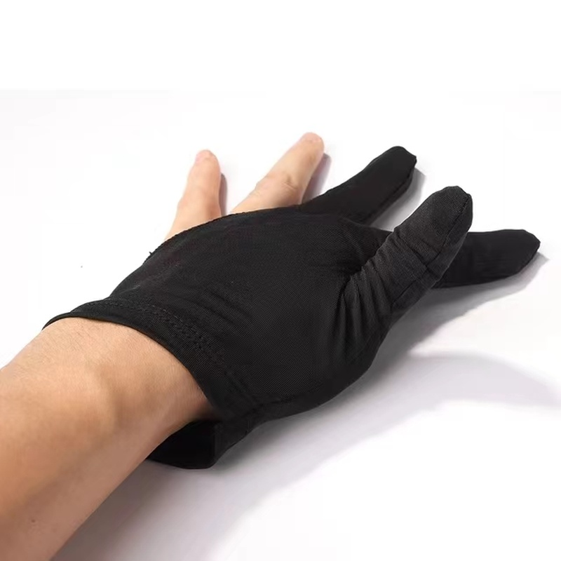 Бильярдные перчатки для снукера, перчатки для вышивки, белые гладкие бильярдные перчатки с тремя пальцами для левой руки, бильярдные аксессуары