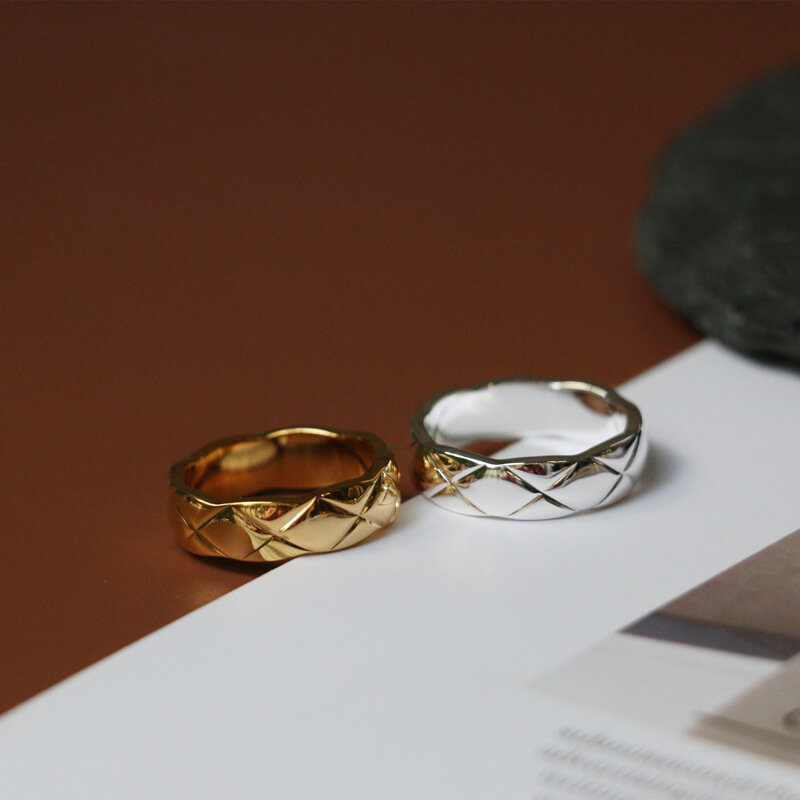 Готическое геометрическое широкое и узкое ромбовидное кольцо из нержавеющей стали с золотым покрытием для женщин, богемные минималистичны...