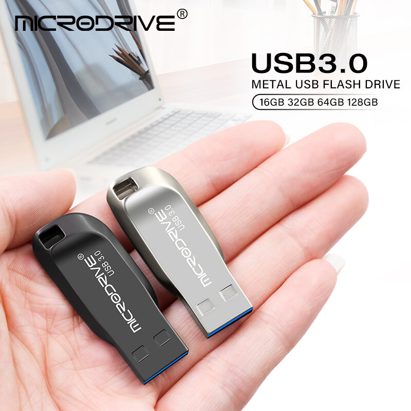 Clé USB 3.0 haute vitesse en métal, support à mémoire de 8GB 16GB 32GB 64GB 128GB, lecteur Flash, capacité réelle