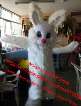 Vestido de Mascota de conejo blanco, tejido de terciopelo Súper suave, personalizado, conjunto de dibujos animados, juego de rol, regalo, 166