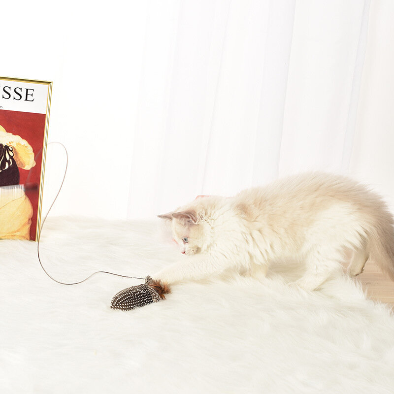 Pieścić zabawka dla kota piórko mięta śmieszny kijek dla kota wędka Pet Dog Kitten interaktywne akcesoria miękkie akcesoria z dzwonkami
