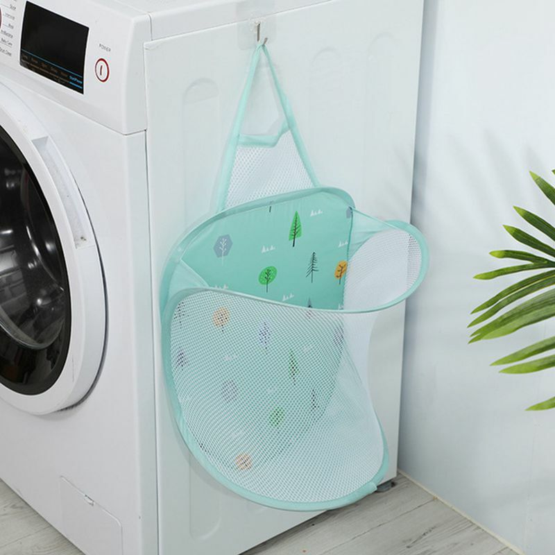 가정용 벽 마운트 세탁 바구니 더러운 세탁물 햄퍼 접을 수있는 아이 장난감 분류기 주최자 욕실 의류 보관 가방