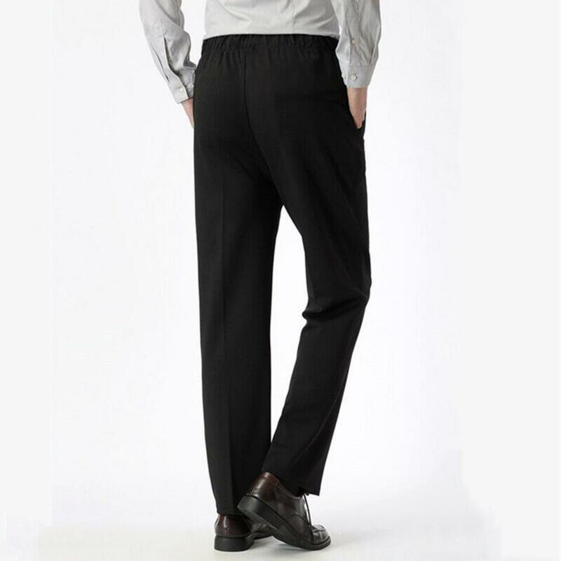 Брюки мужские однотонные с 3d-вырезом, повседневные штаны для работы и офиса