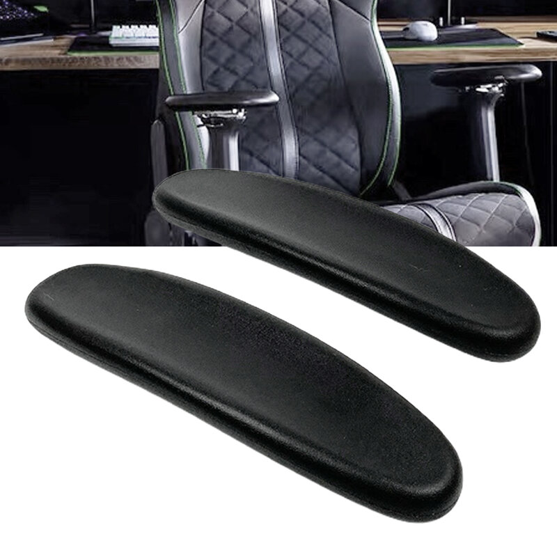 1 par tampas de escritório em casa universal confortável substituição capa preto gaming cadeira almofada braço almofada macia acessórios duráveis