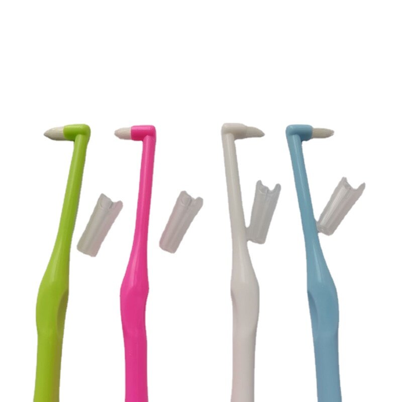 Cepillo de dientes de Ortodoncia con cabeza puntiaguda, cepillo de dientes suave para corrección de cabello, hilo Dental, cuidado bucal