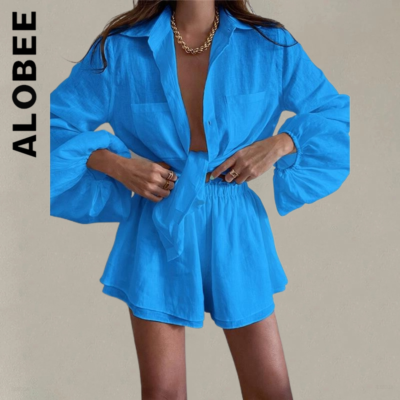 Комплект Alobee для женщин, НОВЫЕ шикарные короткие брюки, Женский комплект из 2 предметов для вечеринки, сексуальный элегантный женский спорт...