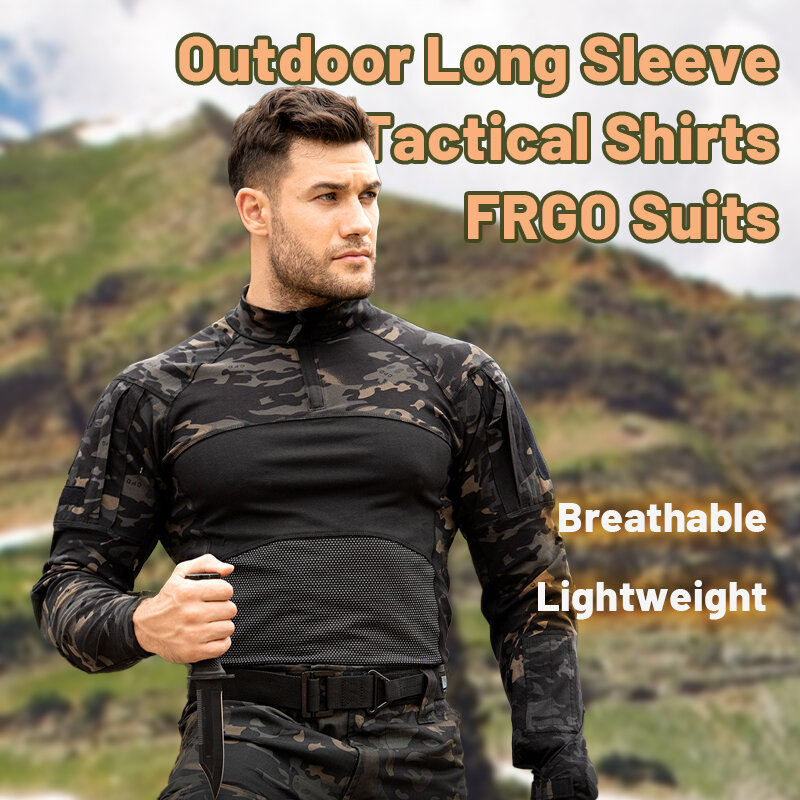 Camicie tattiche a maniche lunghe da uomo escursionismo Multicam FROG Training Clothes Winter Camouflage softair ciclismo campeggio T-shirt da combattimento