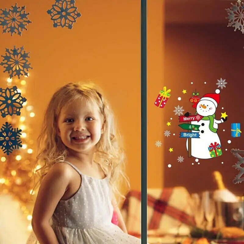 Bożonarodzeniowe okienne przylega kolorowe mikołaja reniferowe okno przylega naklejki na lodówkę wodoodporne pcv bożonarodzeniowe okienne przylega