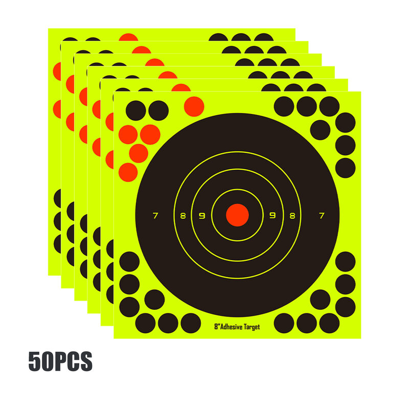 Stiker Pasters Target Bulat 8 Inci untuk Menembak Diri Perekat Stiker Titik Sasaran Berburu Senapan Kertas Latihan Luar Ruangan