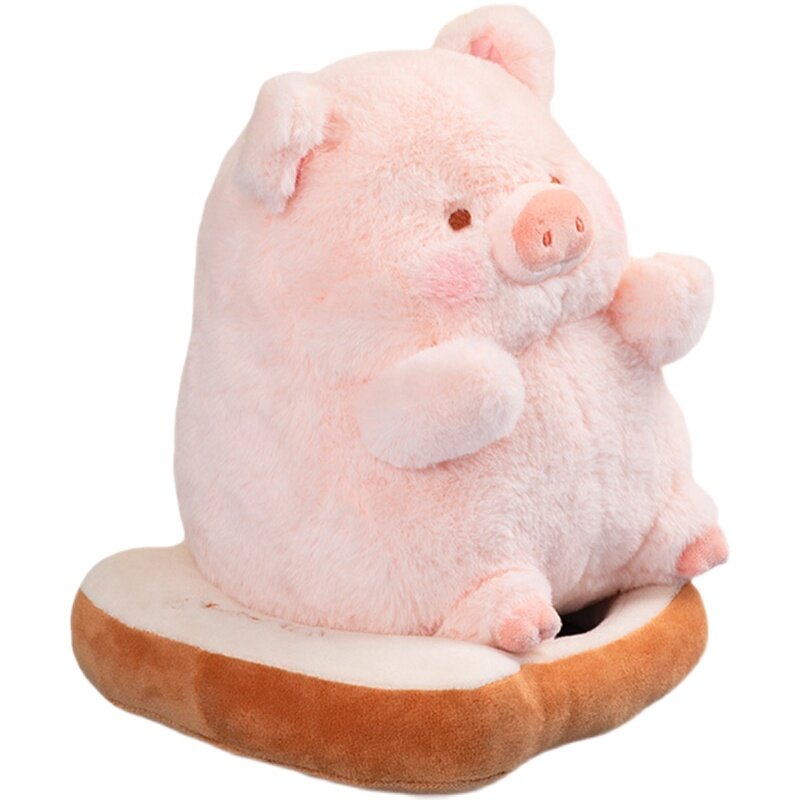 Muñeca de peluche de pan de cerdo LuLu para niña, muñeco de peluche de postre, almohada de Chef, muñeca de tostada de cerdo, almohada, caja de regalo de cumpleaños, regalo sorpresa