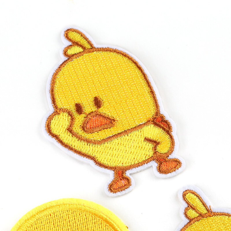 Patchs brodés de canard jaune de dessin animé, 5 pièces, pour repasser sur vêtements, chapeau, jupe en jean, autocollant, Badge à coudre