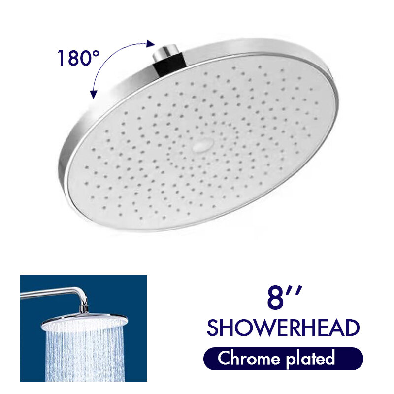 Handheld Rain Shower Head Black Kit Head Large High Pressure with Hose Ceiling 360 Hose Holder Accessories Faucet for Bathroom