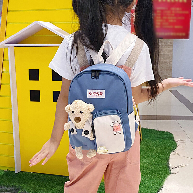 حقيبة ظهر جمالية لطيفة للأطفال حقيبة ظهر كاواي غير رسمية للطالبات بحزام قابل للتعديل حقيبة ظهر للأولاد والبنات بسحاب لرياض الأطفال