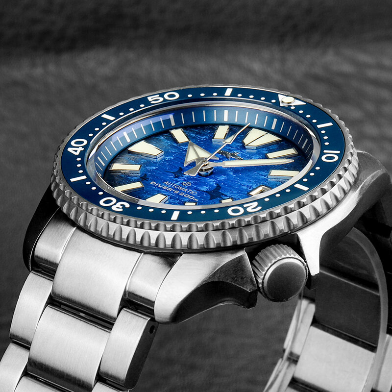 Heimdallr ไทเทเนียม SKX007 Dive นาฬิกาผู้ชายไพลินสร้อยข้อมือไทเทเนียม20Bar C3 Lumi NH35อัตโนมัติ Mechanical นาฬิกาแบรนด์ห...