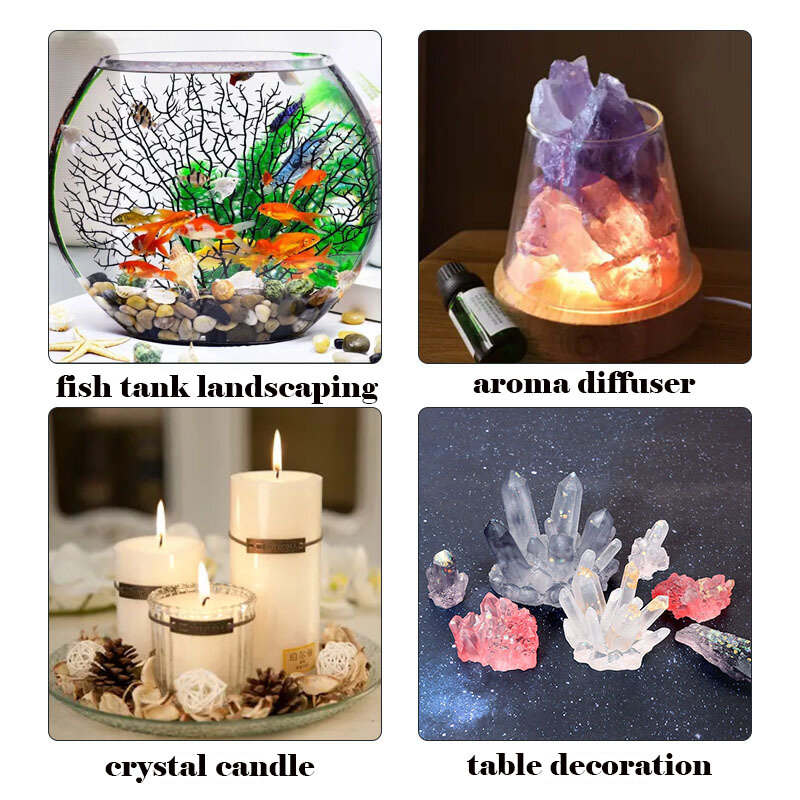 Crystal Cluster Mold DIY Epoxy Resin Decoration Rockery Icicle Candle Silicone Glue Soap Divination Spirit Pendulum Potted Set
