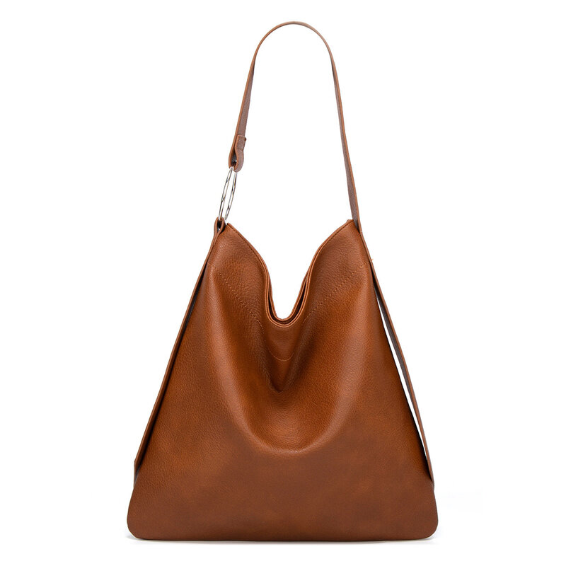 Bolsa de mão feminina de grande capacidade dobrável saco de crossbody de couro do plutônio da marca simples para as mulheres