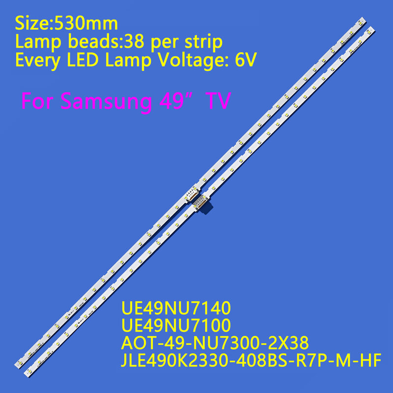 Tira de luces LED de retroiluminación, accesorio para Samsung 49NU7100, UE49NU7100, UE49NU7300, UE49NU7140, BN61-15483A, 45953B, BN96-45953A, 30 unidades = 60 unidades