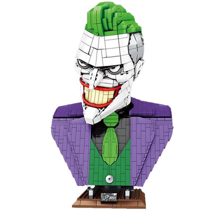 MOC Joker Bust Cowl Figures Super Hero Figurine Building Block Brick Toy Gift