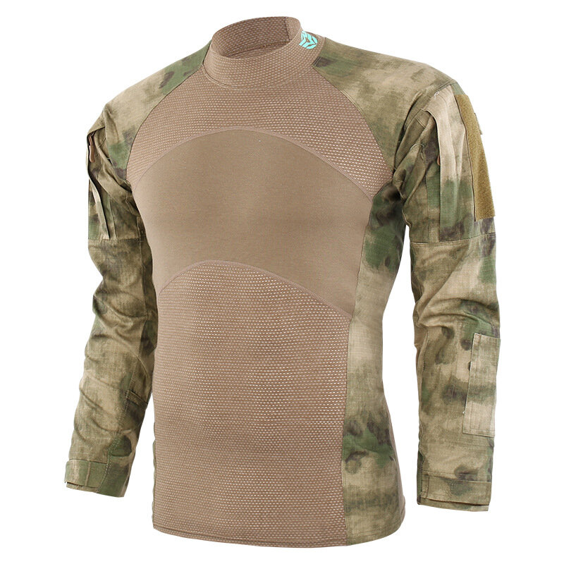 Chemise de Camouflage tactique pour homme, chemise à manches longues, compression militaire, randonnée en plein air, robe de Combat, uniforme, t-shirt de Combat Multicam Fish FROG