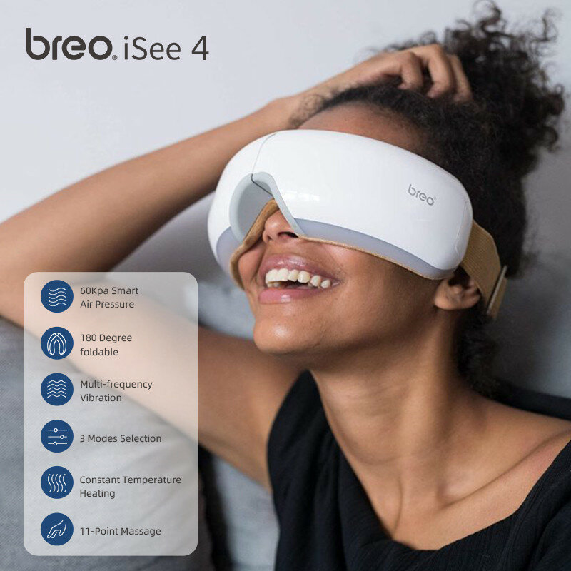 بريو isee 4 الذكية وسادة هوائية الاهتزاز العين مدلك أداة العناية بالعين التدفئة يخفف التعب والهالات السوداء