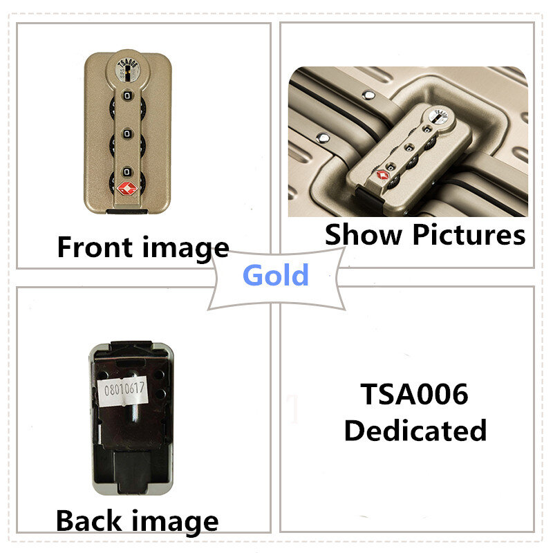 TSA006 교체 트롤리 슈트케이스 휠, 비밀번호 잠금, 수하물 부품, 가방 휠
