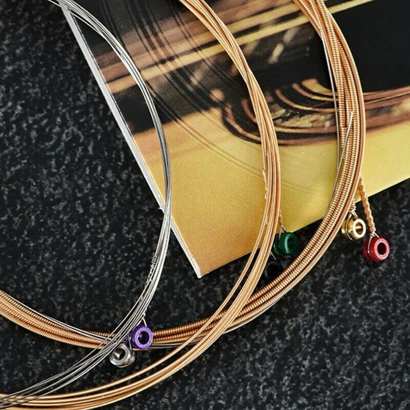 Un juego de 6 cuerdas para guitarra acústica, EZ890 - EZ930 85/15, Material bronce, accesorios para instrumentos musicales desplumados, 1 unidad