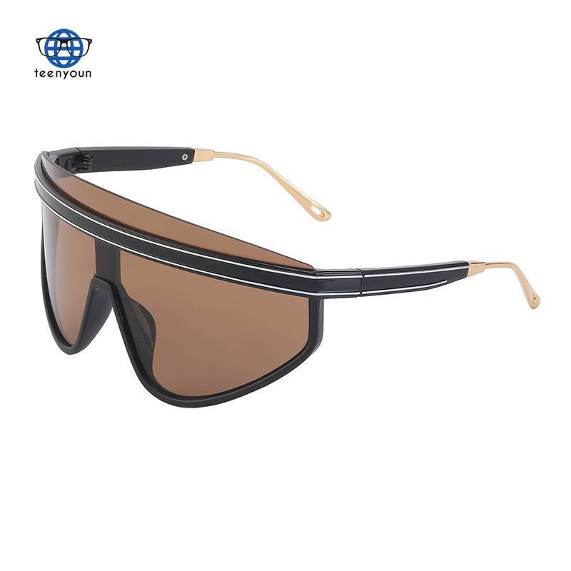 Очки солнцезащитные Teenyoun женские большого размера, цельные Роскошные брендовые дизайнерские солнечные очки UV400