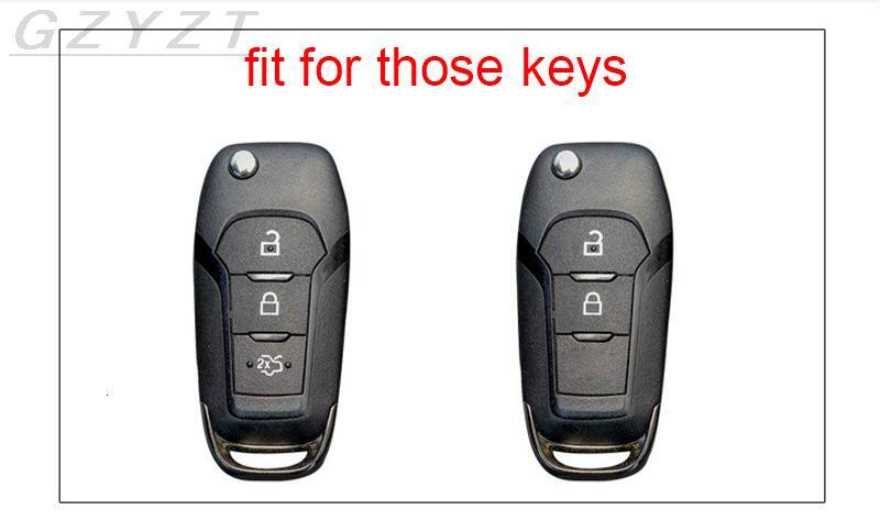 กรณีรถสำหรับ Ford Fusion Fiesta Escort Mondeo Everest Ranger อุปกรณ์ Keychain Key ฝาครอบผู้ถือชุด