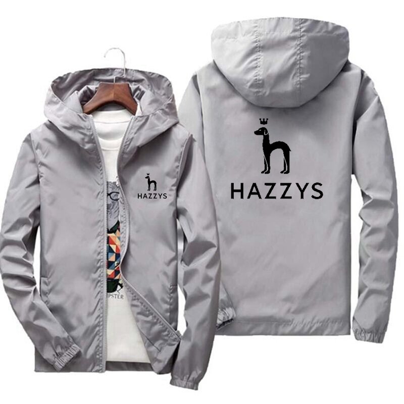 Anime HAZZYS Thin Sun Protection Windbreaker Skin Jacket Zipper Men's Hooded Jacket Riding Camping Pilot Oversized 7XL