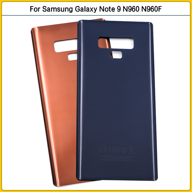 Cubierta trasera de batería para Samsung Galaxy Note 9 N960 N960F, Panel de vidrio 3D, carcasa para lente de cámara, reemplazo adhesivo