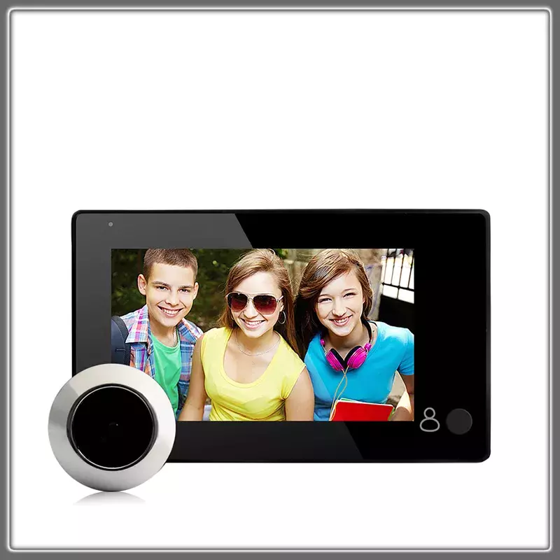 Caméra de porte 1080P M4300B, écran couleur 4.3 pouces, sonnette avec lumières LED, sonnette électronique, visionneuse de sécurité