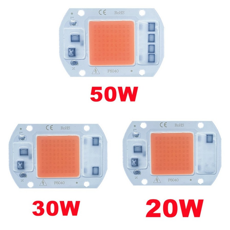 LED Surya COB Spektrum Penuh AC 220V 10W 20W 30W 50W Tidak Perlu Driver untuk Pertumbuhan Bibit Bunga Tumbuh Spektrum Penuh